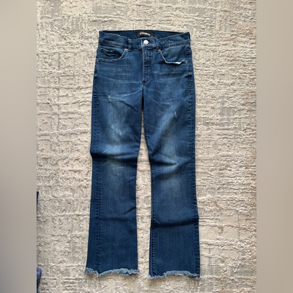 Express Dark Blue Flare Jeans